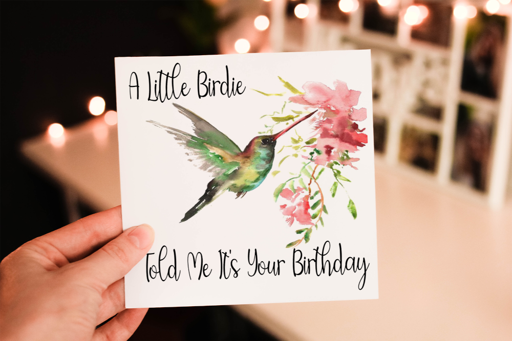 Hummingbird Birthday Card, Card for Birthday, Birthday Card - Click Image to Close